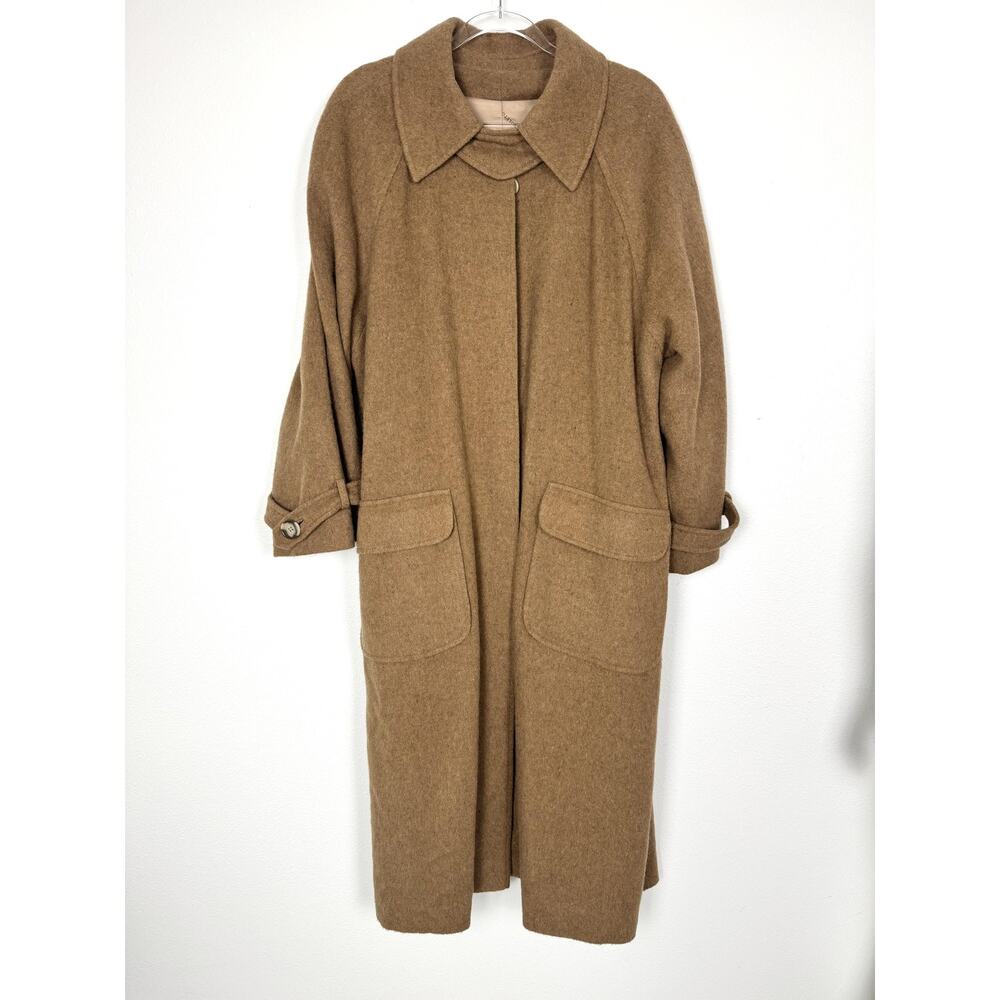 Pendleton Coat Womens L/XL Camel Brown Swing A-Line Brushed Wool Fuzzy Vintage - Picture 2 of 16